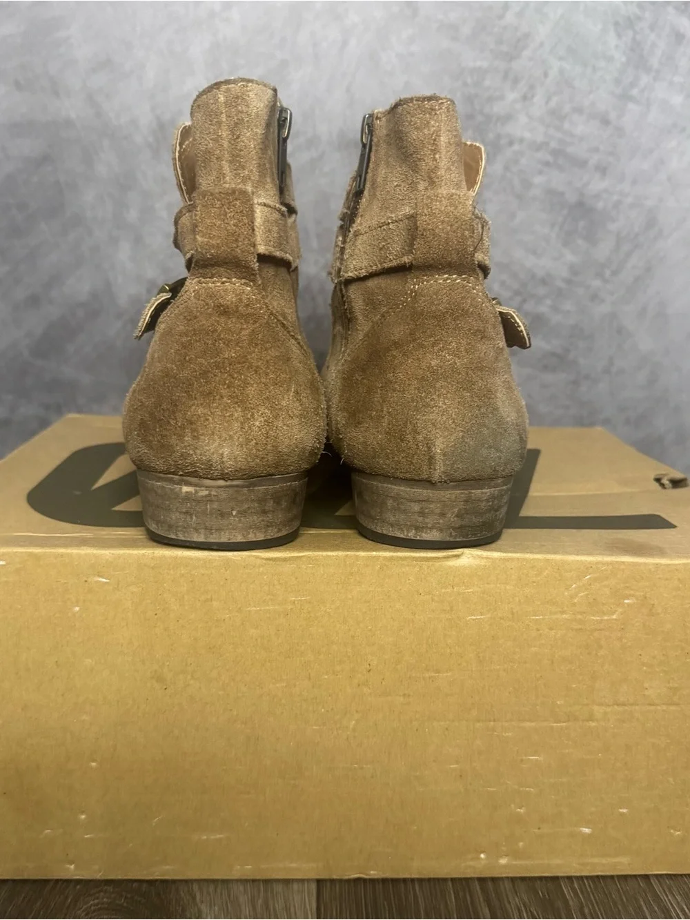 Topman Tan Suede Chukka Ankle Boots with Buckle Strap